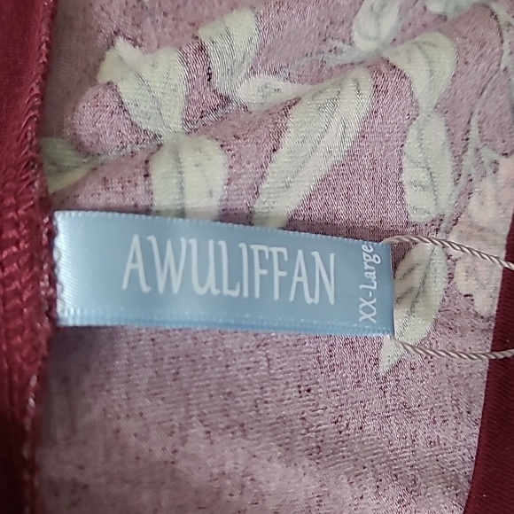 NWT Awuliffan Burgundy Floral Tunic size XXL - Picture 4 of 9